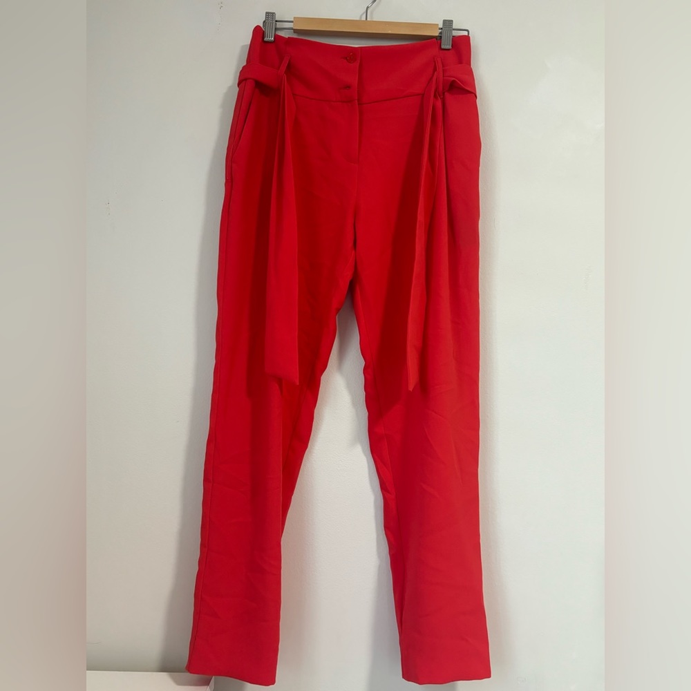 IKKS linen high waisted red trousers